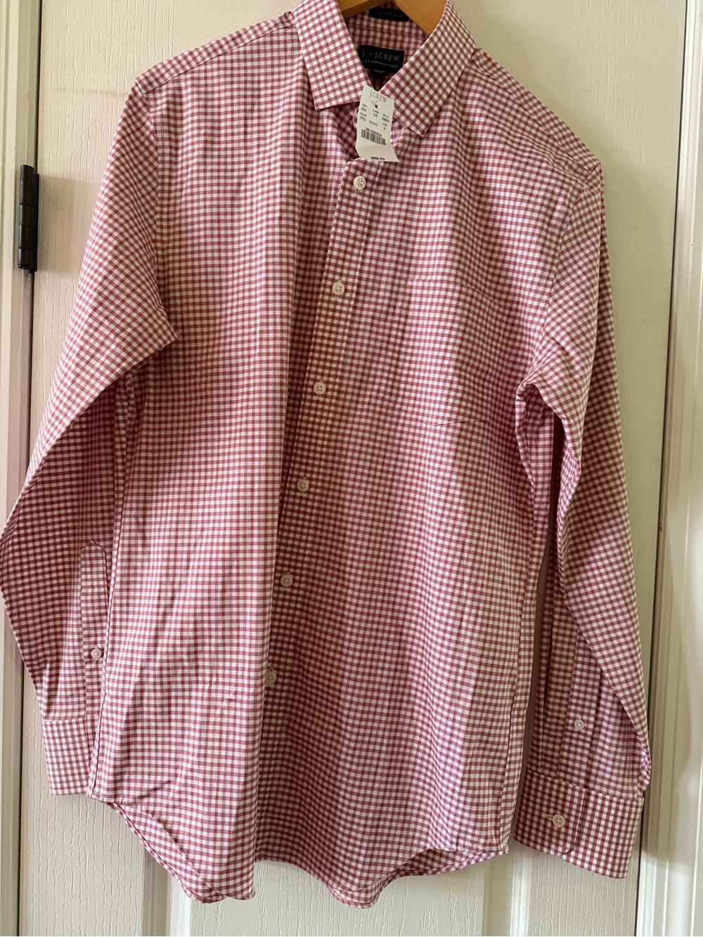 J. Crew Men’s Pink Gingham Button-Down Dress Shirt